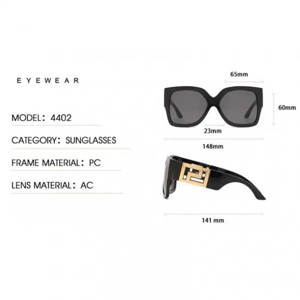 New Square Thick Frame Sunglasses Women Big Size Eyewear Lunette Femme Luxury - Picture 5 of 5